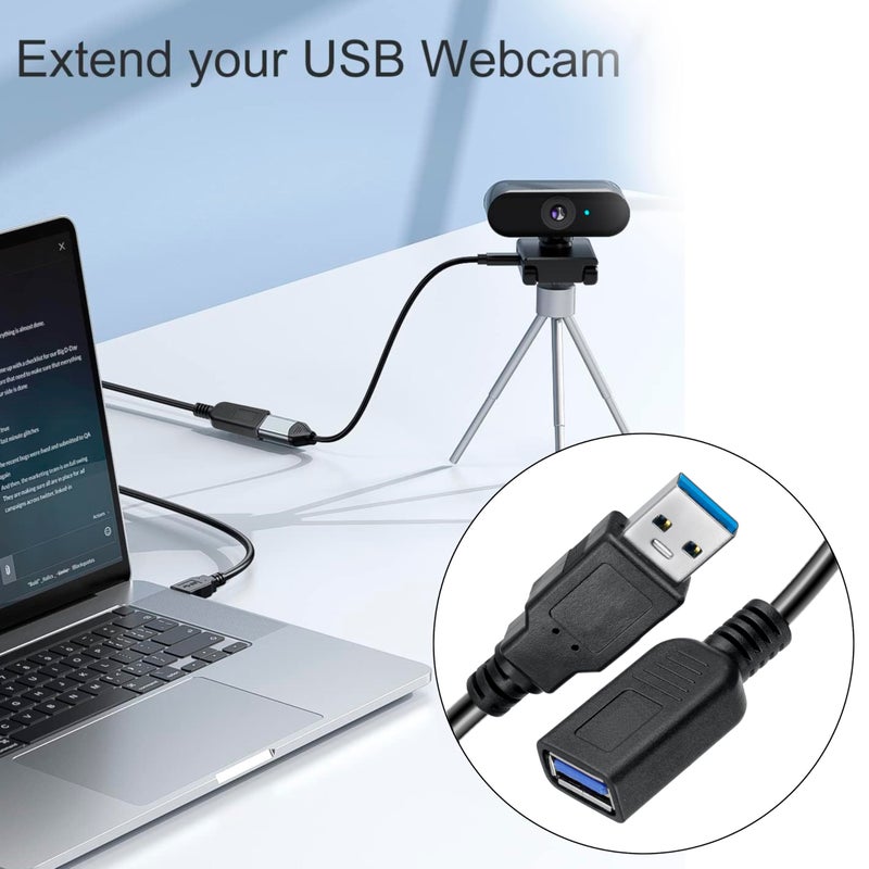 SaiTech IT 2 Pack Short Length 1 Feet USB 3.0 Extension Cable, USB 3.0 A Male to Female Extender Cable - Image 5